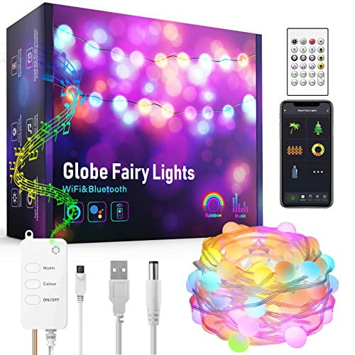 Smart Bluetooth Control RGB LED Fairy String Light Waterproof Indoor Outdoor US